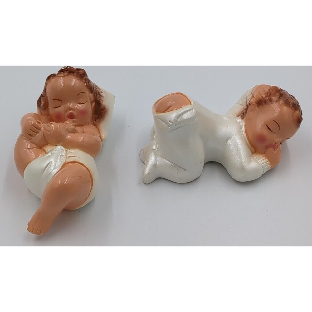 Vintage Mid Century Baby Plaster Figure Wall Hanging Decoration Cute Adorable